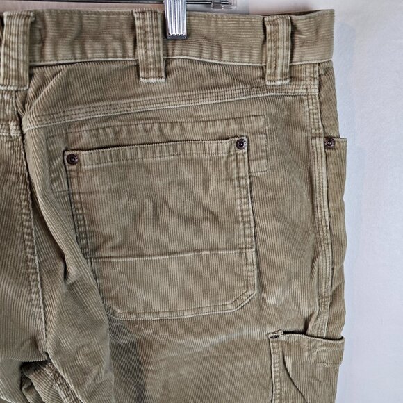 LL Bean Pants Mens 40x30 Beige Tan Corduroy Carpenter Autmncore Fallcore Stretch - Picture 8 of 11
